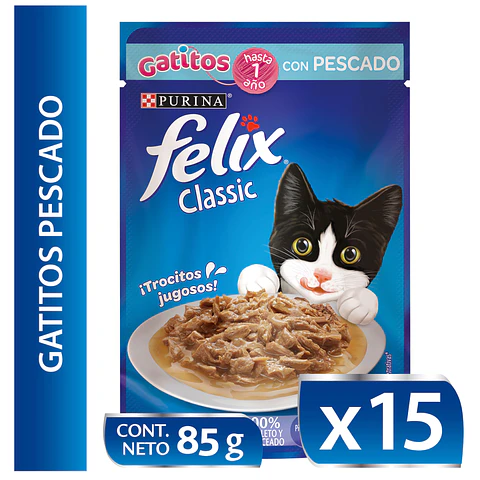 Sachet Felix Gatito Pescado Blanco 85g