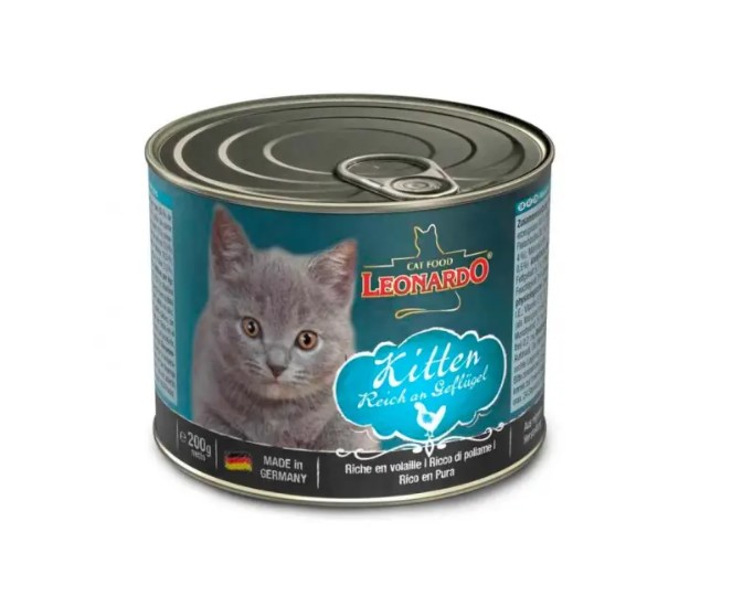 Lata Leonardo Gato Quality Selection Kitten 200GR 1