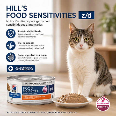 Hills Lata Z/D Food Sensitivities 156GR para Gatos
