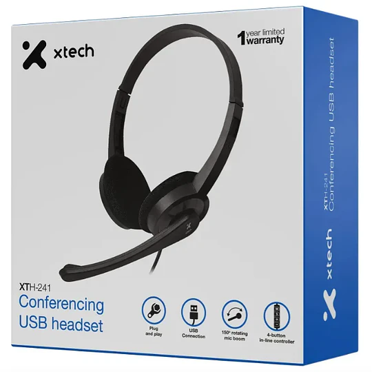 Audífonos USB para Conferencias XTECH XTH-241