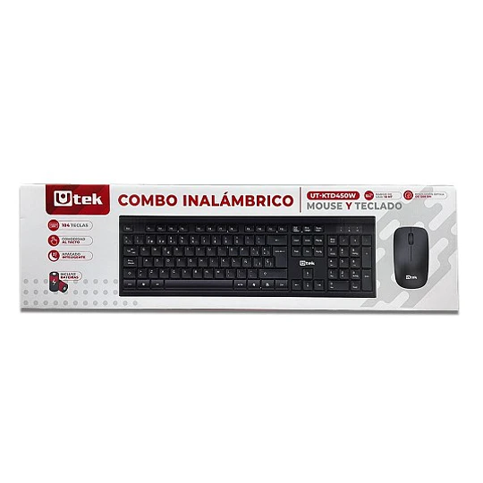 Combo Teclado y Mouse Inalámbrico - UTEK UT-KTD450W
