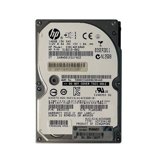 HP 146GB 15K SAS P/N 518216-002