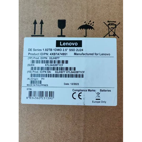 Lenovo 1.92TB SAS 12G SSD 2,5" - P/N: 4XB7A74951