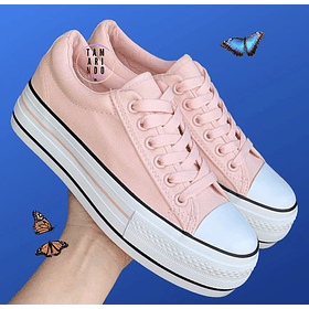 Zapatillas lona rosado 045