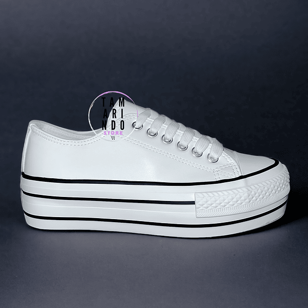 Zapatillas eco cuero blanco 152 1