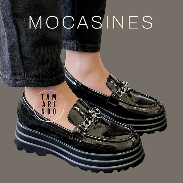 Mocasines charol negro 3011