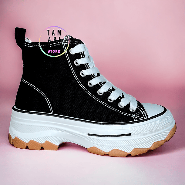 ZAPATILLAS CON CAÑA LONA NEGRO 2301 1