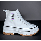 Zapatillas lona con caña blanco linea negra 2301 1