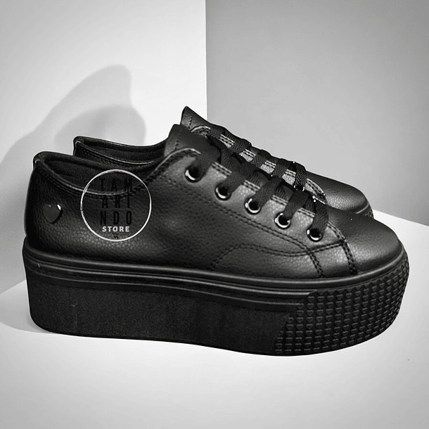 ZAPATILLAS PLATAFORMA ECO CUERO J18 NEGRO