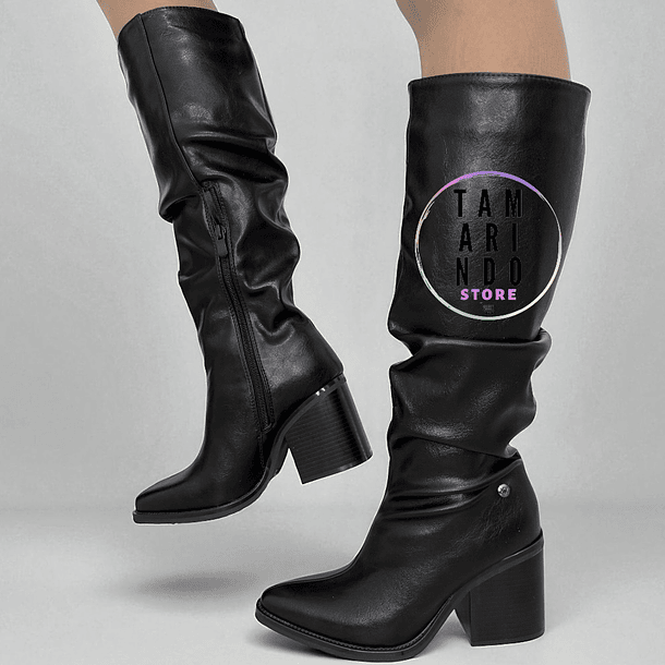 BOTAS LARGAS PUNTIAGUDAS 6505 NEGRO