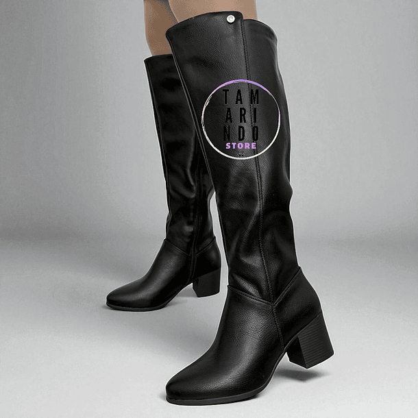 BOTAS LARGAS ECO CUERO NEGRO 1507