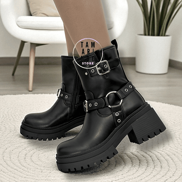 Media Caña Botas De Cuero Negro Cuero Botas Altas Mujer Negras