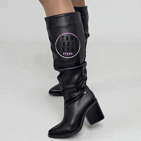 BOTAS LARGAS PUNTIAGUDAS 6505 NEGRO