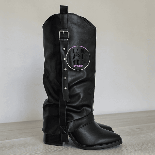 BOTAS LARGAS ECO CUERO NEGRO 5380