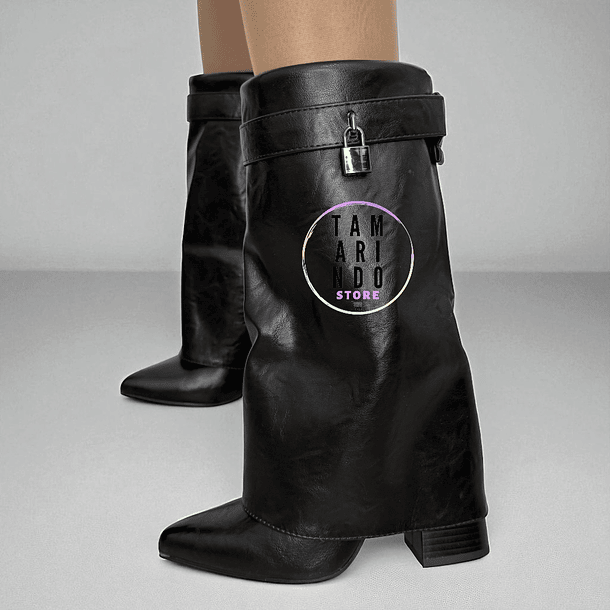 BOTAS MEDIA CAÑA ECO CUERO NEGRO 6502 1