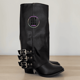 BOTAS LARGAS ECO CUERO NEGRO 2638