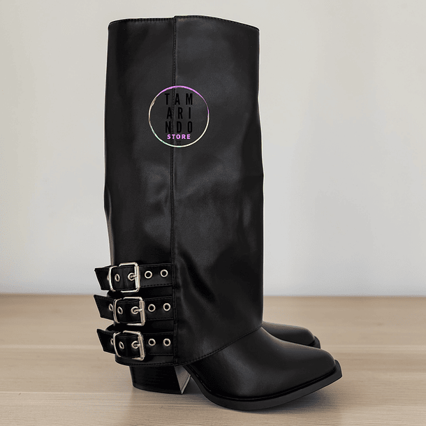 BOTAS LARGAS ECO CUERO NEGRO 2638