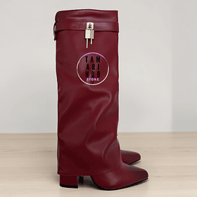 BOTAS LARGAS ECO CUERO ROJO Y07