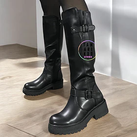 BOTAS LARGAS NEGRO K36 - G06 HEBILLAS