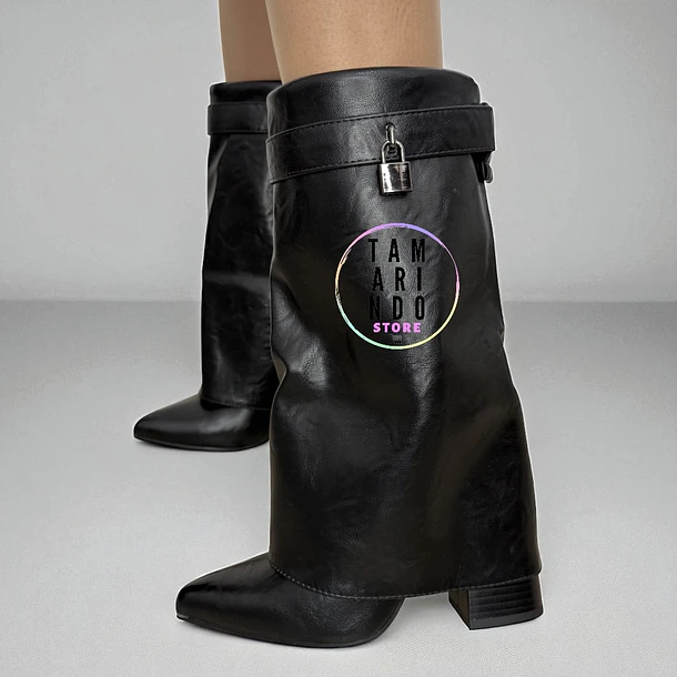 BOTAS MEDIA CAÑA ECO CUERO NEGRO 6502 2