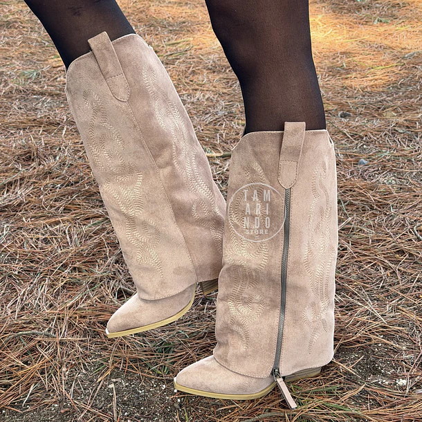 BOTAS TEXANAS CON CAPA G02 BEIGE