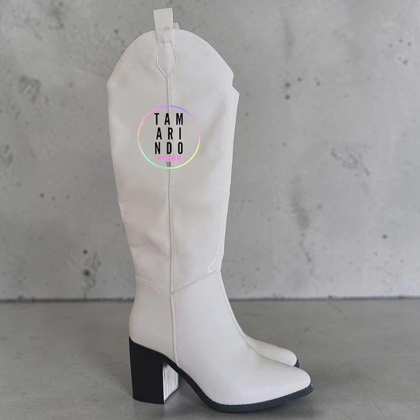 BOTAS TEXANAS LARGAS BLANCO G51