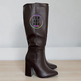 BOTAS LARGAS ECO CUERO MARRON Y05