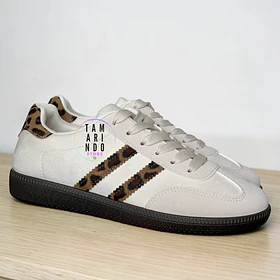 ZAPATILAS MODA 692 BEIGE CON ANIMA PRINT