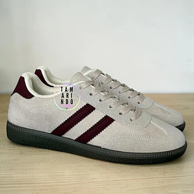 ZAPATILAS MODA 692 BEIGE CON BURDEOS