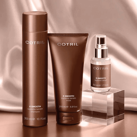 Cotril K-Smooth Kit Anti-Frizz – Shampoo 300 ml + Máscara 200 ml + Sérum 50 ml
