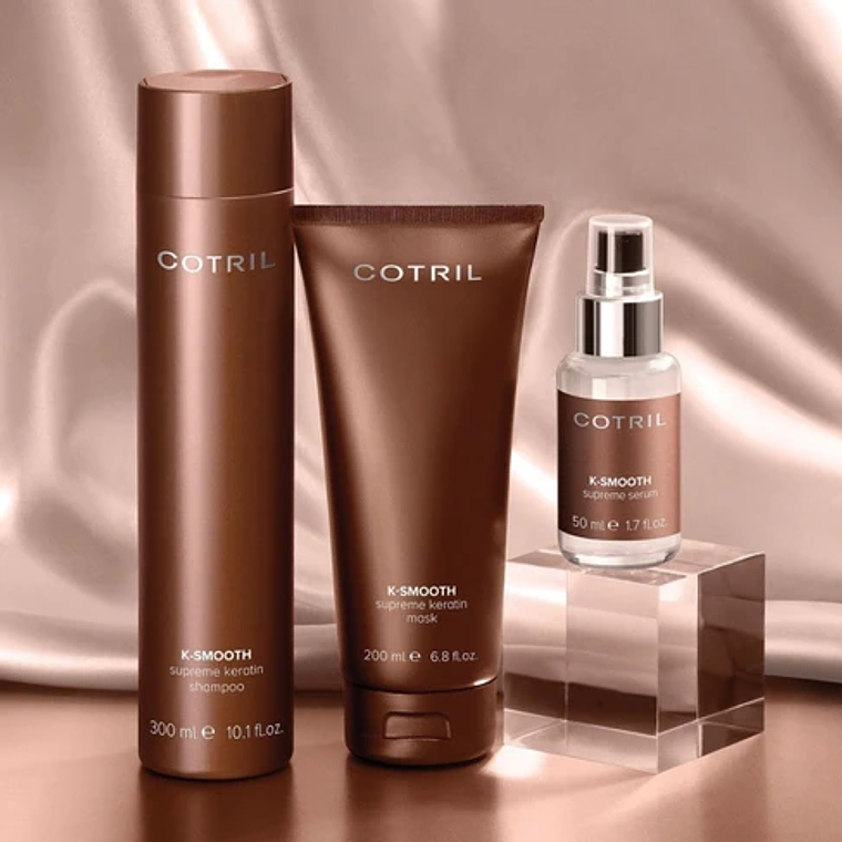 Cotril K-Smooth Kit Anti-Frizz – Shampoo 300 ml + Máscara 200 ml + Sérum 50 ml 1