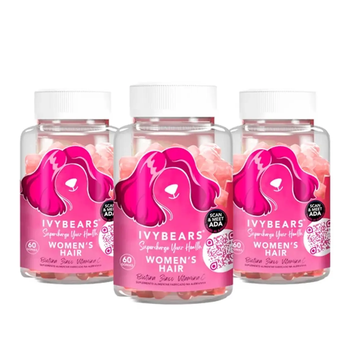 Ivy Bears Gomas de Colagénio e Ácido Hialurónico – Suplemento para Cabelo, Pele e Unhas 1