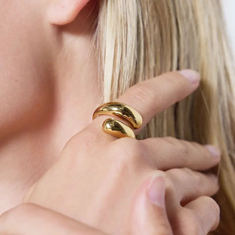Anel AURA Dourado – Aço Inox 2