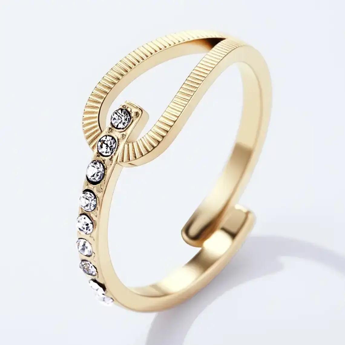 Anel LUMIÈRE Dourado – Aço Inox 1