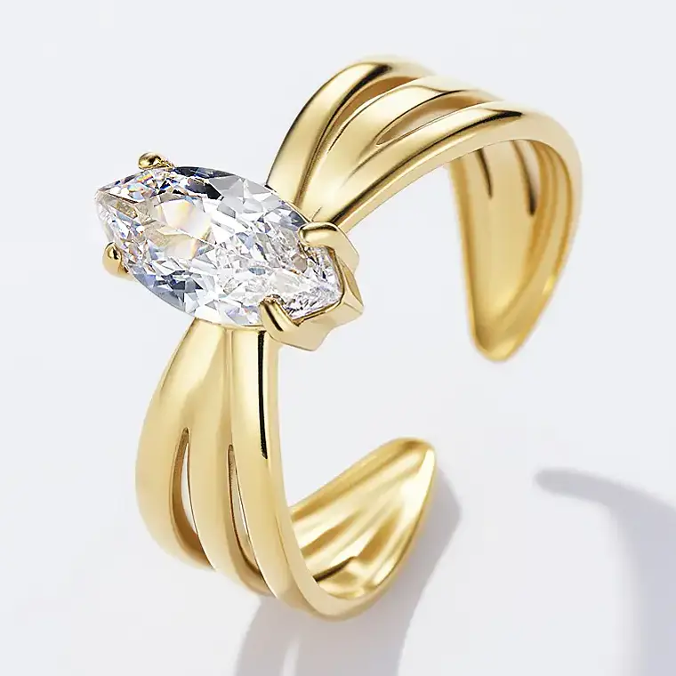 Anel ÉCLAT Dourado – Aço Inox 1