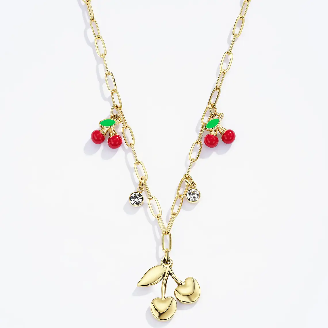 Colar CHERRIES Dourado – Aço Inox 1