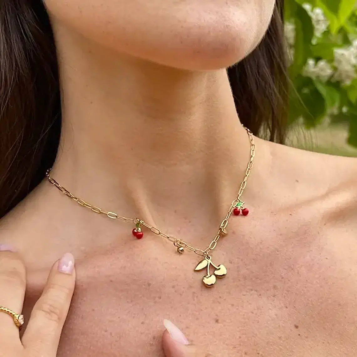 Colar CHERRIES Dourado – Aço Inox 2
