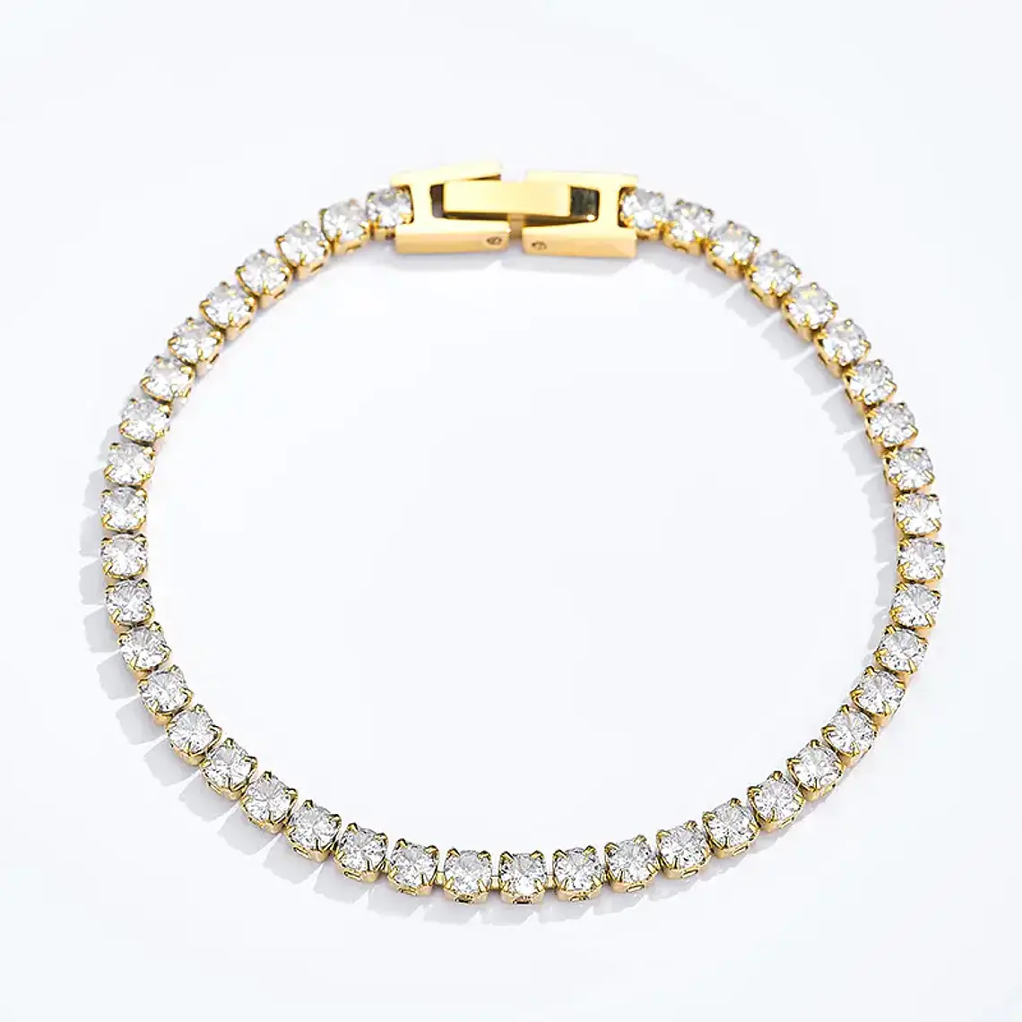 Pulseira ÉCLAT Tennis Dourada – Aço Inox 1