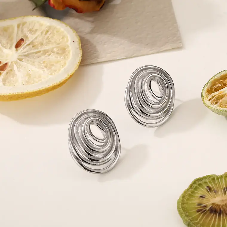 Brincos ÉLAN Oval Prata – Aço Inox 1