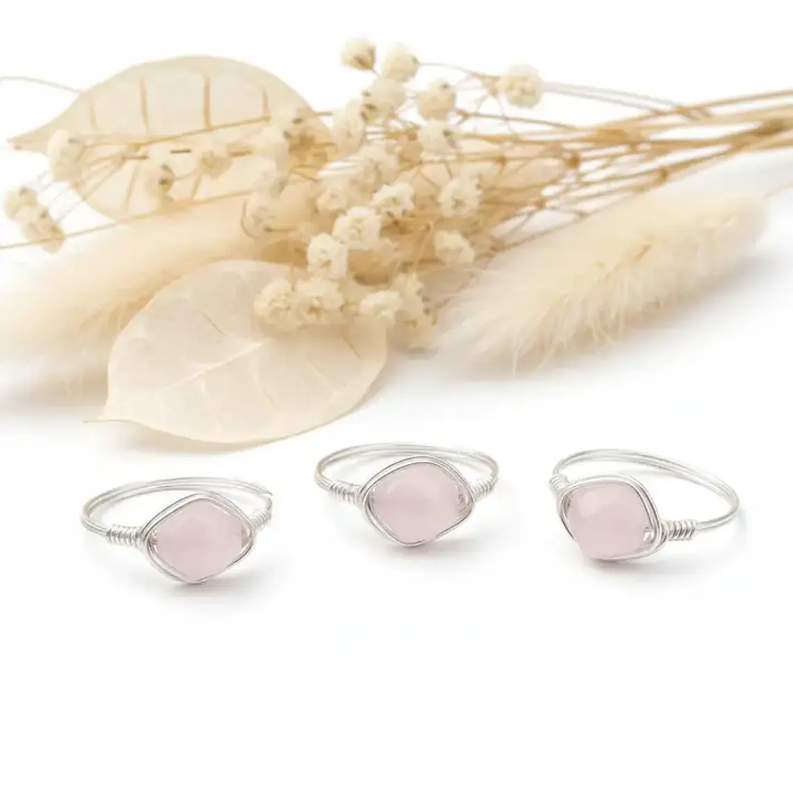 Anel Quartzo Rosa Elegance 1