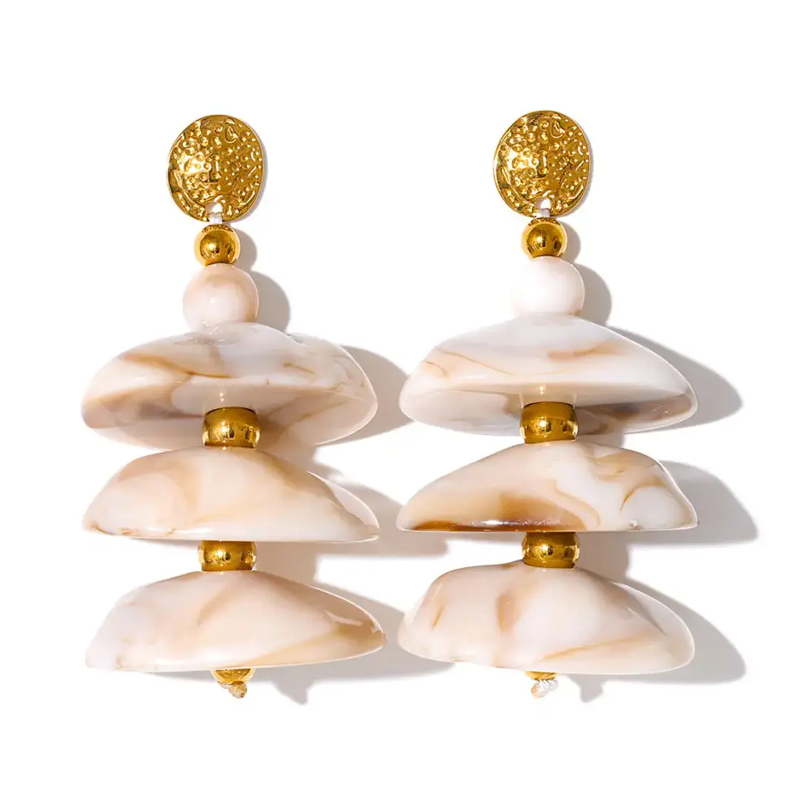 Brincos Statement Marble Dourado | Aço Inoxidável 2