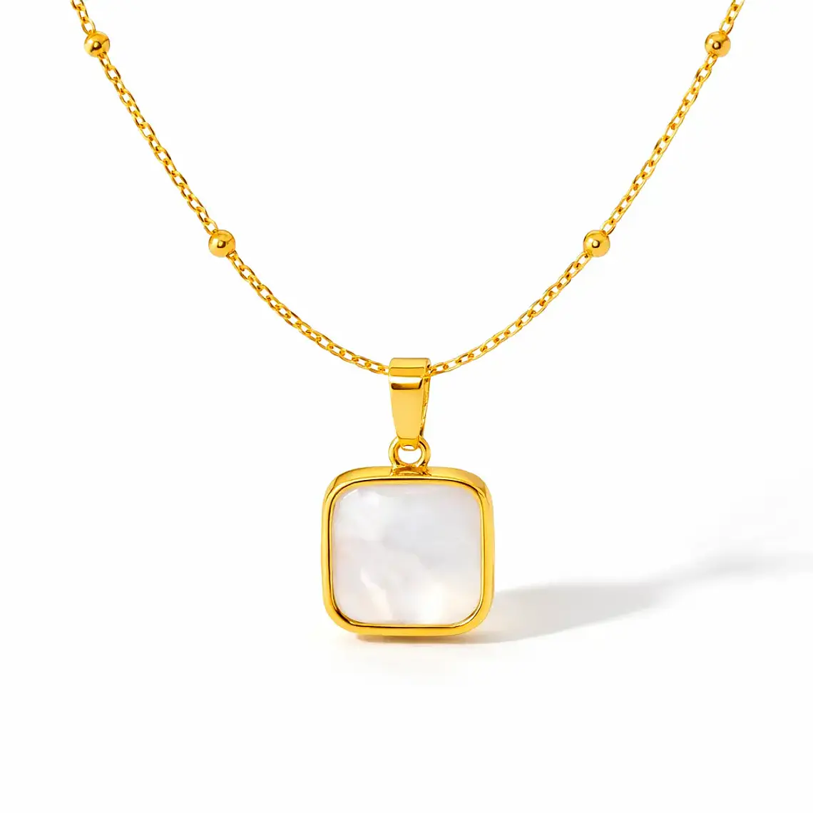 Colar Square Pearl em Aço Inoxidável Premium 18K 1