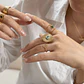 Anel Ajustável African Turquoise Dourado em Aço Inoxidável - Miniatura 1