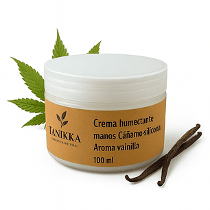 Crema de manos Cañamo-Silicona + Vitamina E aroma Vainilla 100 ml