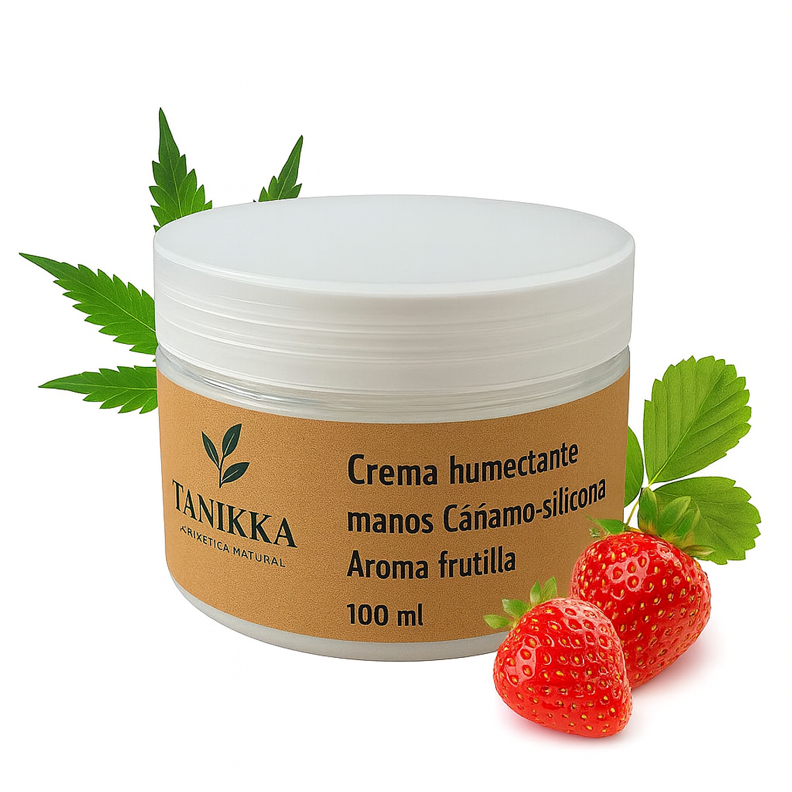 Crema de manos Cañamo-Silicona + Vitamina E aroma Frutilla 100 ml 1