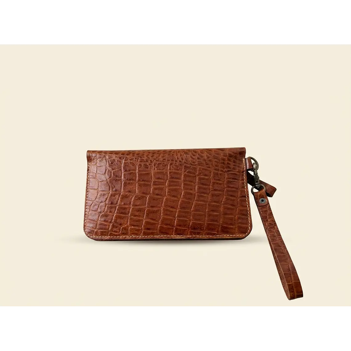 Billetera Mujer Multipropósito Camel Croco 7