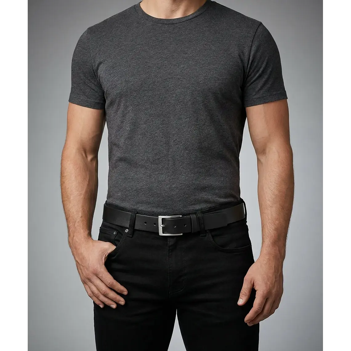 Cinturón Hombre Casual Negro 40mm 1
