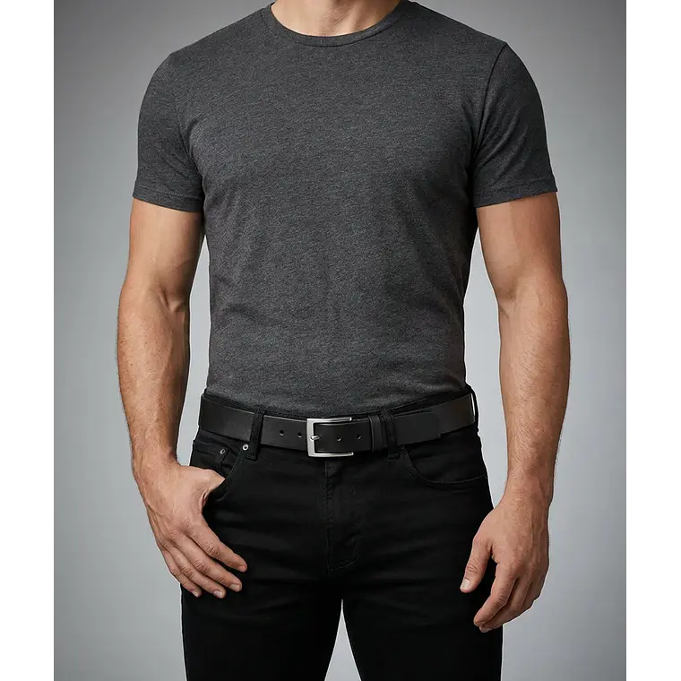 Cinturón Hombre Casual Negro 40mm 1