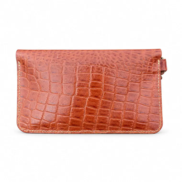 Billetera Mujer Multipropósito Camel Croco 14