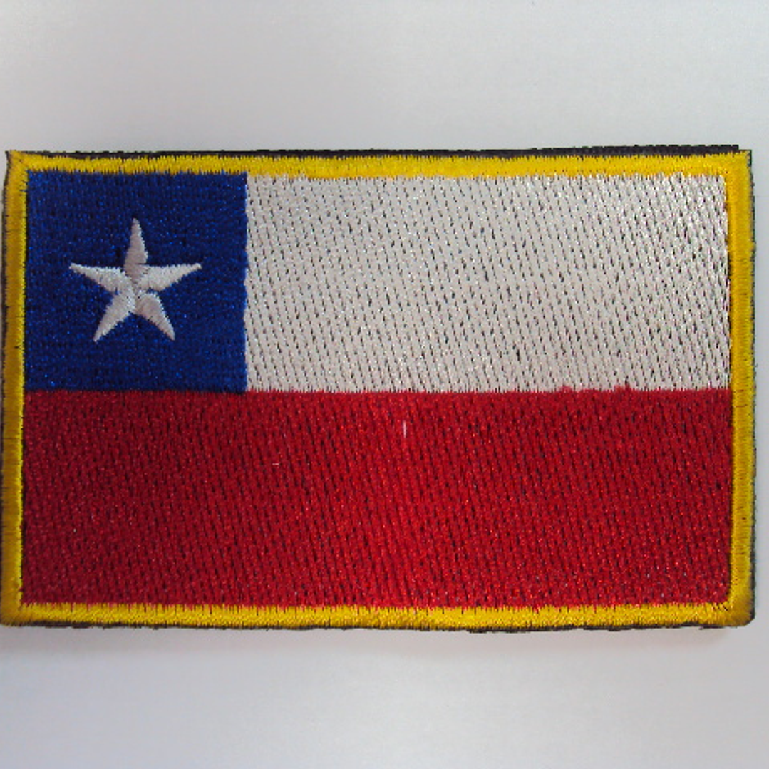 PARCHE BORDADO BANDERA CHILENA COLORES 9PA-0120 1